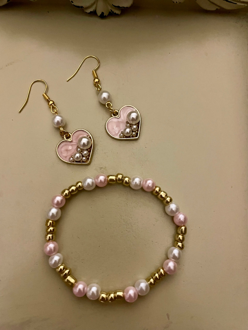 Blush Pink- Ocean Teal- Amethyst Pearl Heart Pura Vida Jewelry Sets