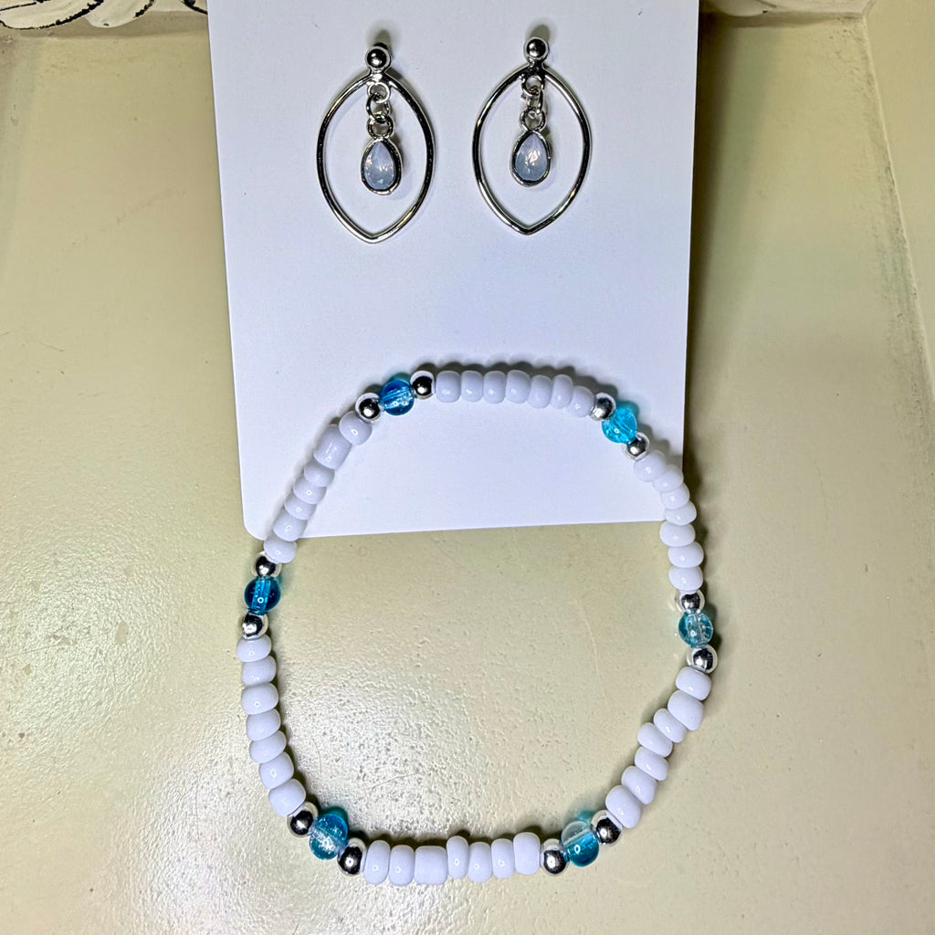 Sky Mist White and Blue Pearl Jewelry Set by SublimeDesignsBySuzie