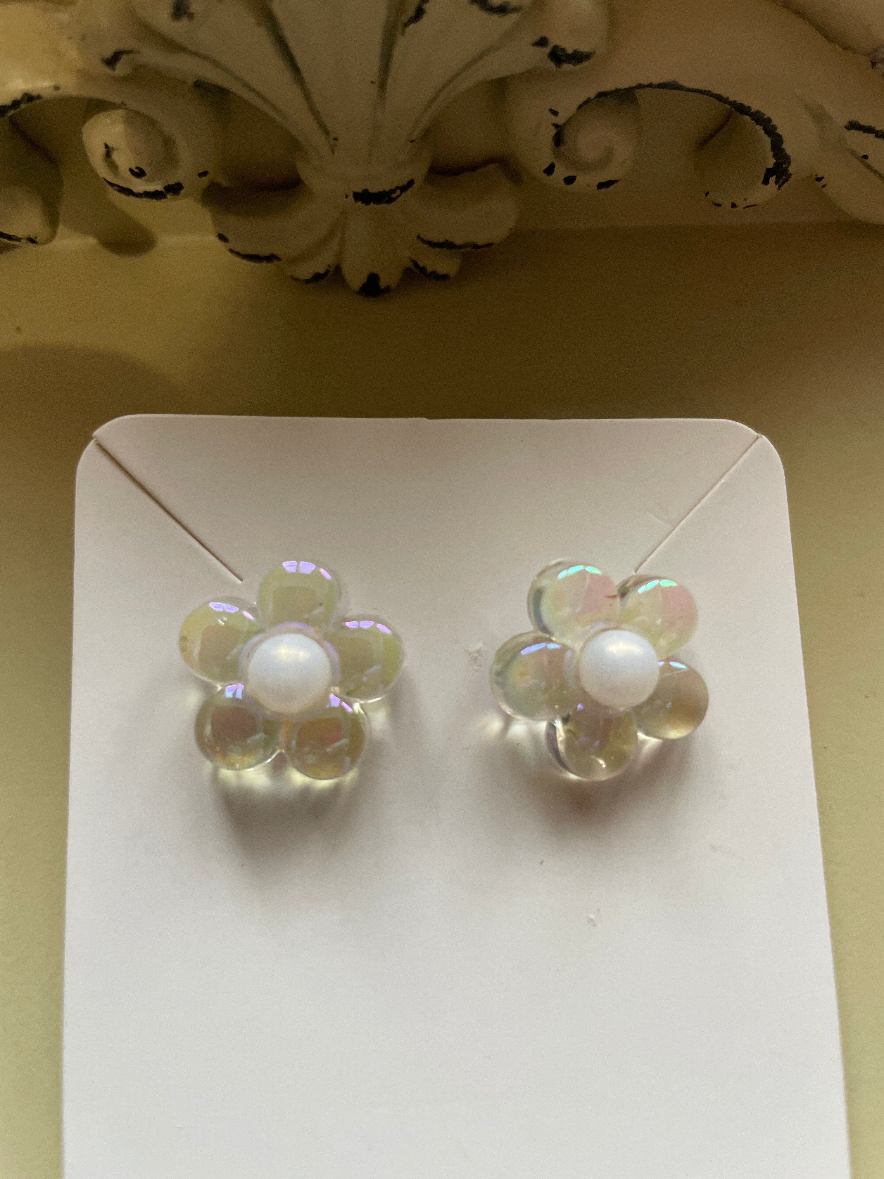 Pastel Holographic Stud Earrings and Bracelet Set