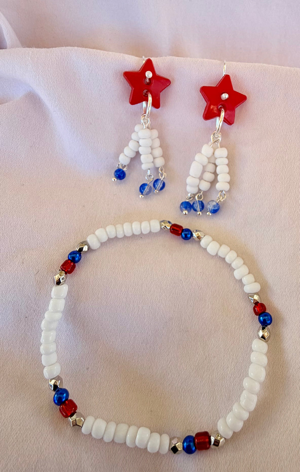 4th of July Independence Day Patriotic Red White Blue Beaded Jewelry Set by SublimeDesignsBySuzie in Ormond Beach - SublimeDesignsBySuzie