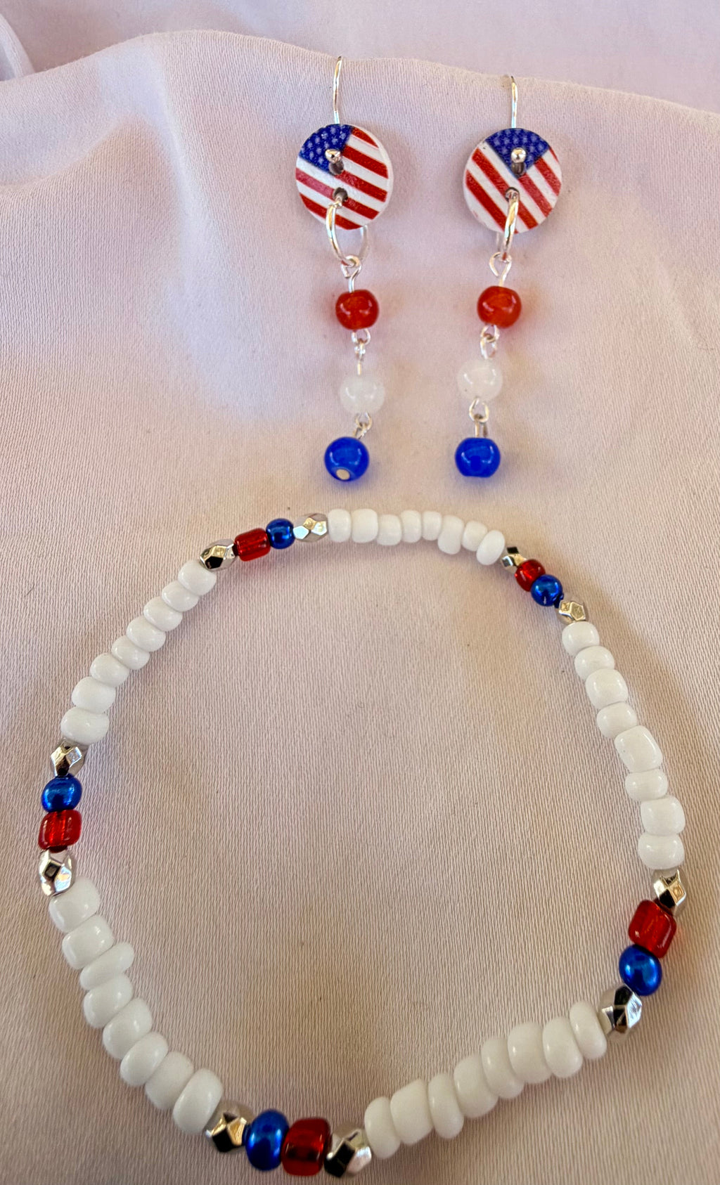 4th of July Independence Day Patriotic Red White Blue Beaded Jewelry Set by SublimeDesignsBySuzie in Ormond Beach - SublimeDesignsBySuzie