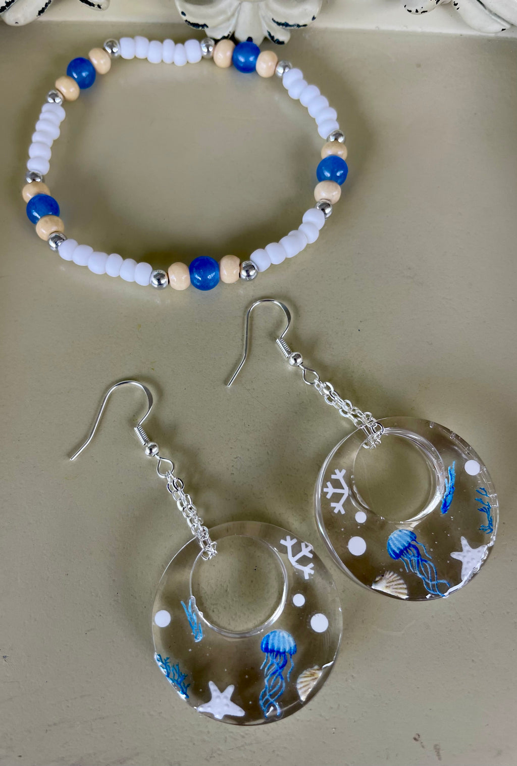 Deep Seadrift Jellyfish Sterling Silver Jewelry Set- Sublime Designs by Suzie