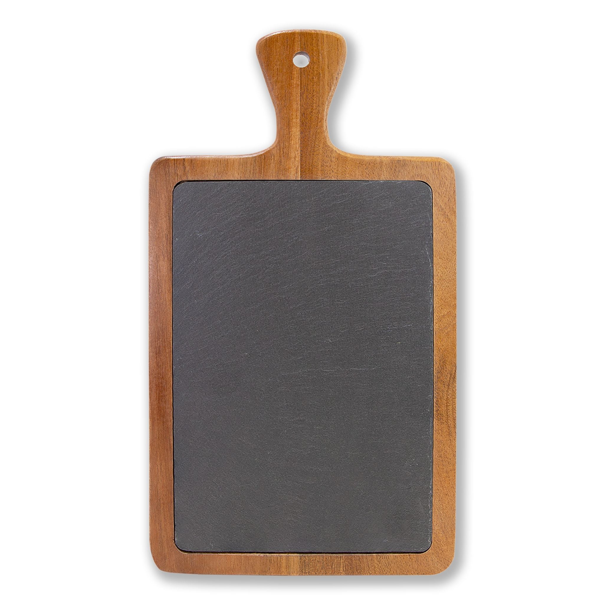 Engravable Acacia Charcuterie Board with Slate Insert & Cheese Tools- Personalized Charcuterie Boards