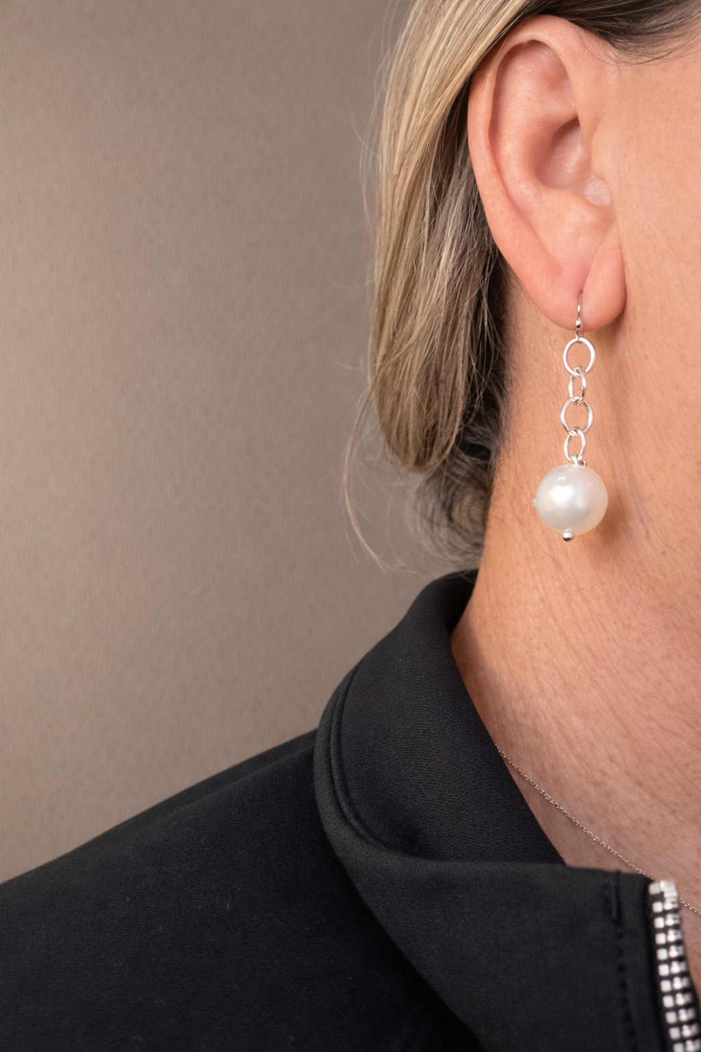 Handmade Silver Pearl & Crystal Jewelry Set- Sparkling Rhinestone Pearl by SublimeDesigns