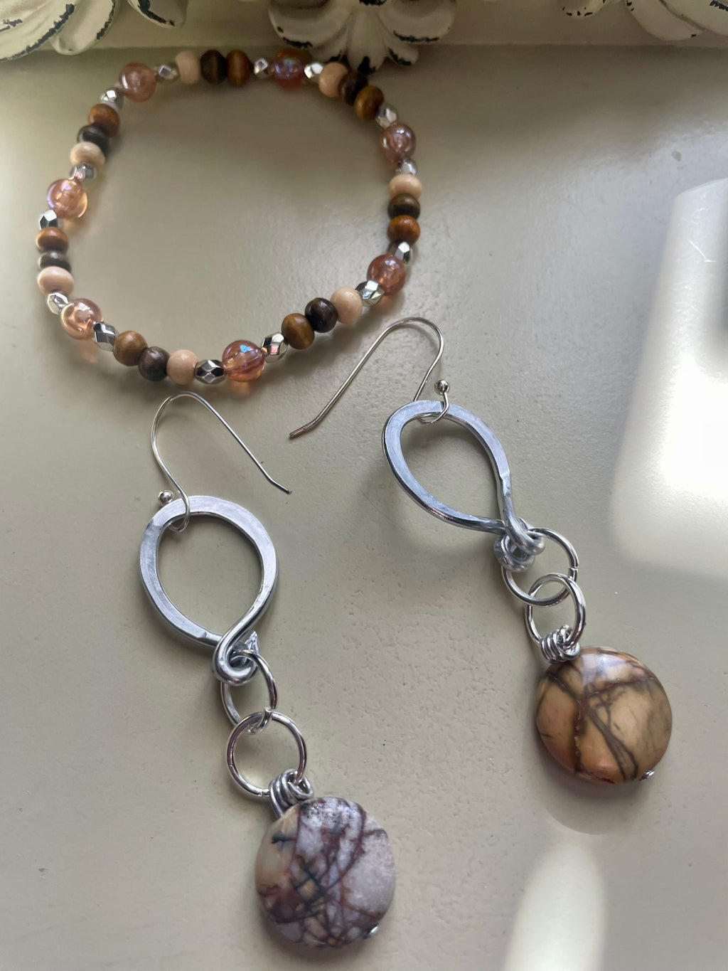 Earthy Cascade Dangle Jewelry Set