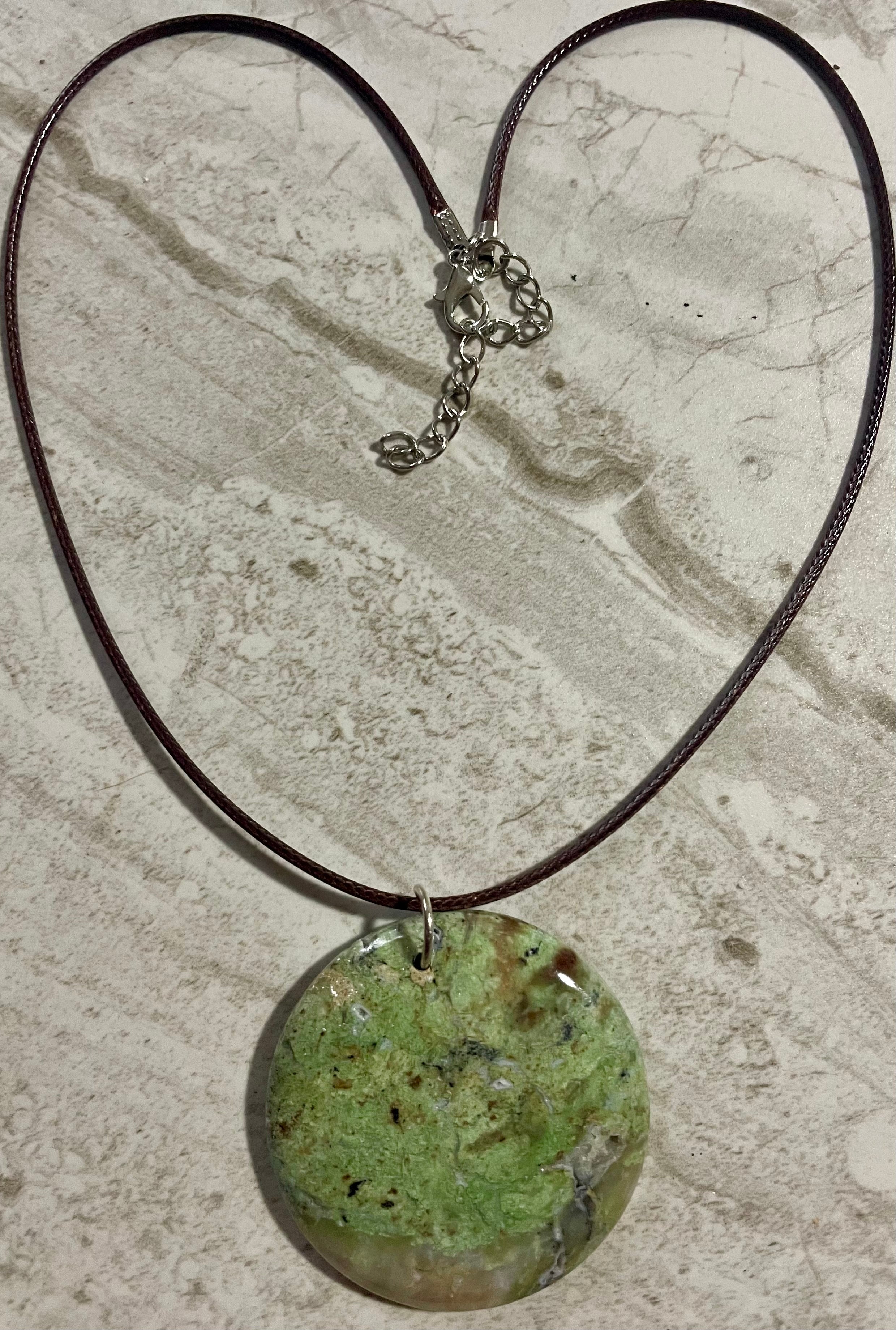 Spring Meadow Green Chrysoprase Pendant Necklace