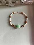 Tortoise Shell Glass Nugget w/ Glass Beads