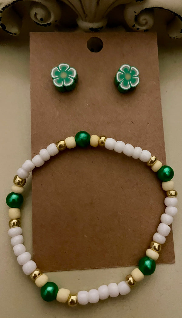 Lucky Clover- Cherry Blossom- Blue Ice Butterfly Pura Vida Stud Jewelry Sets