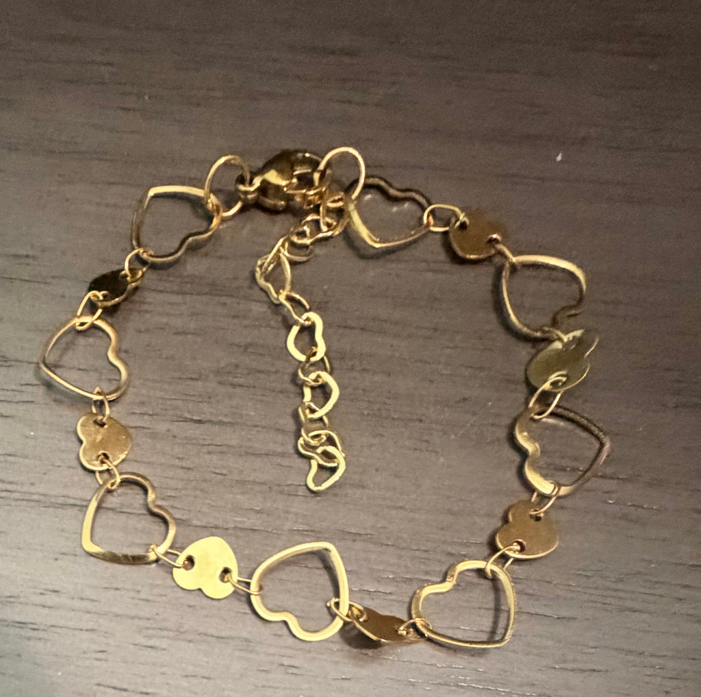 Heart Branklet- Waterproof & Tarnish Free Interchangeable Jewelry- Gold Plated over Stainless
