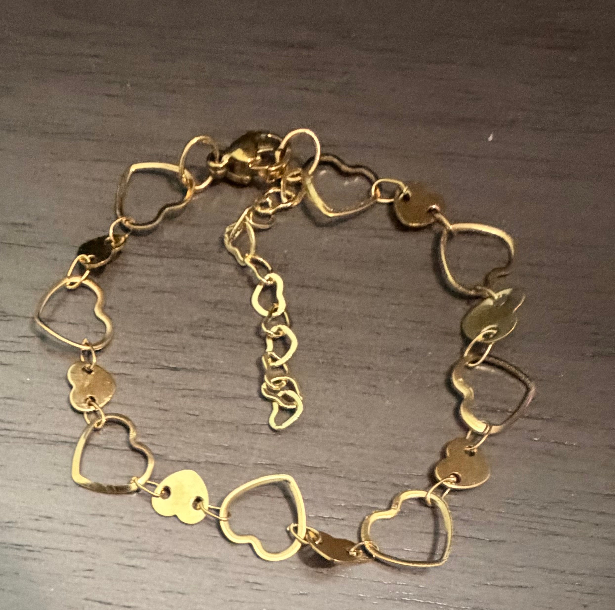 Heart Branklet- Waterproof & Tarnish Free Interchangeable Jewelry- Gold Plated over Stainless