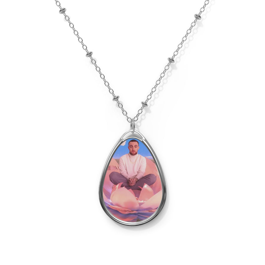 Oval Mac Miller Photo Necklace — Personalized Teardrop Pendant with Custom Image - Good News : Mac Miller