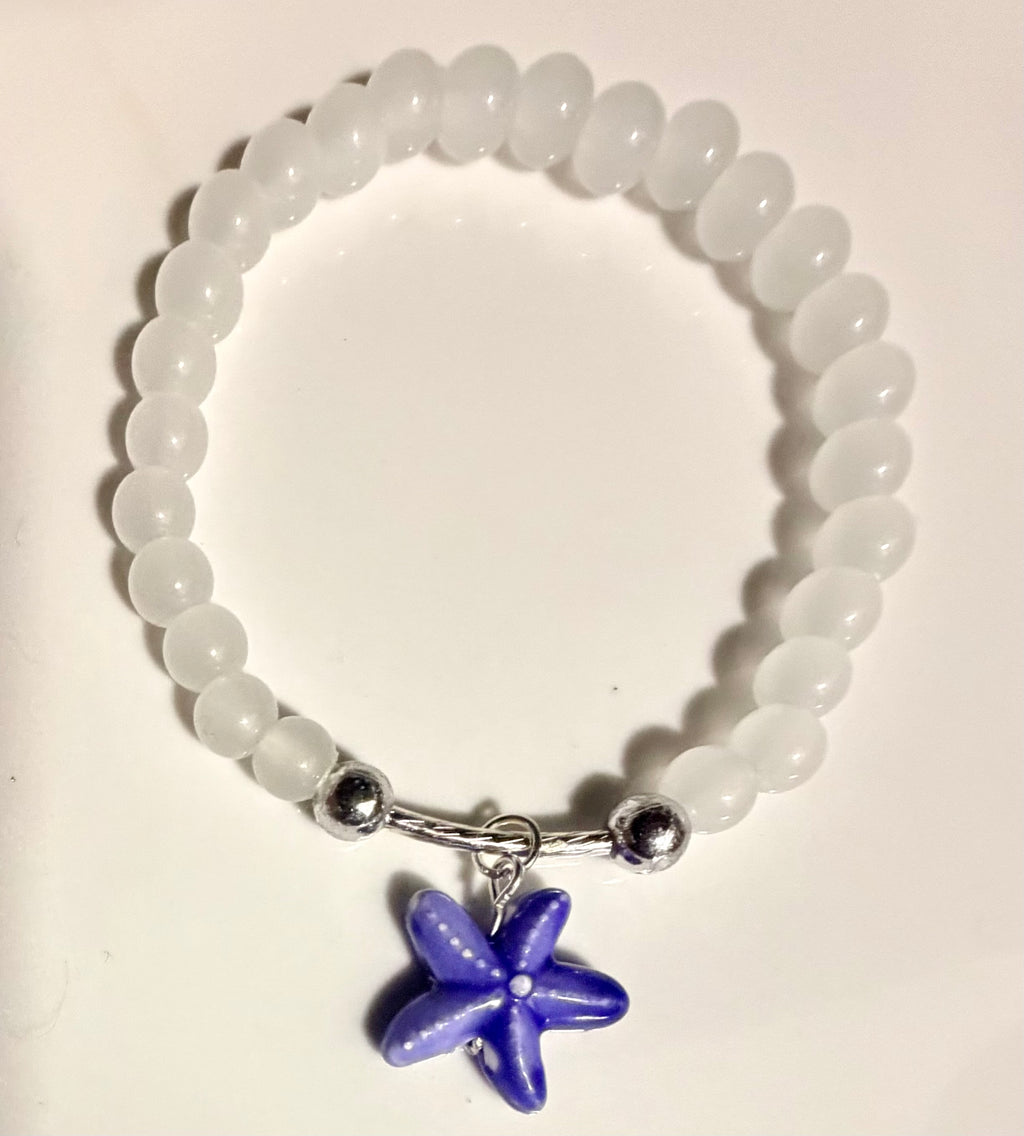 Moonstone Starfish Beaded Charm Bracelet