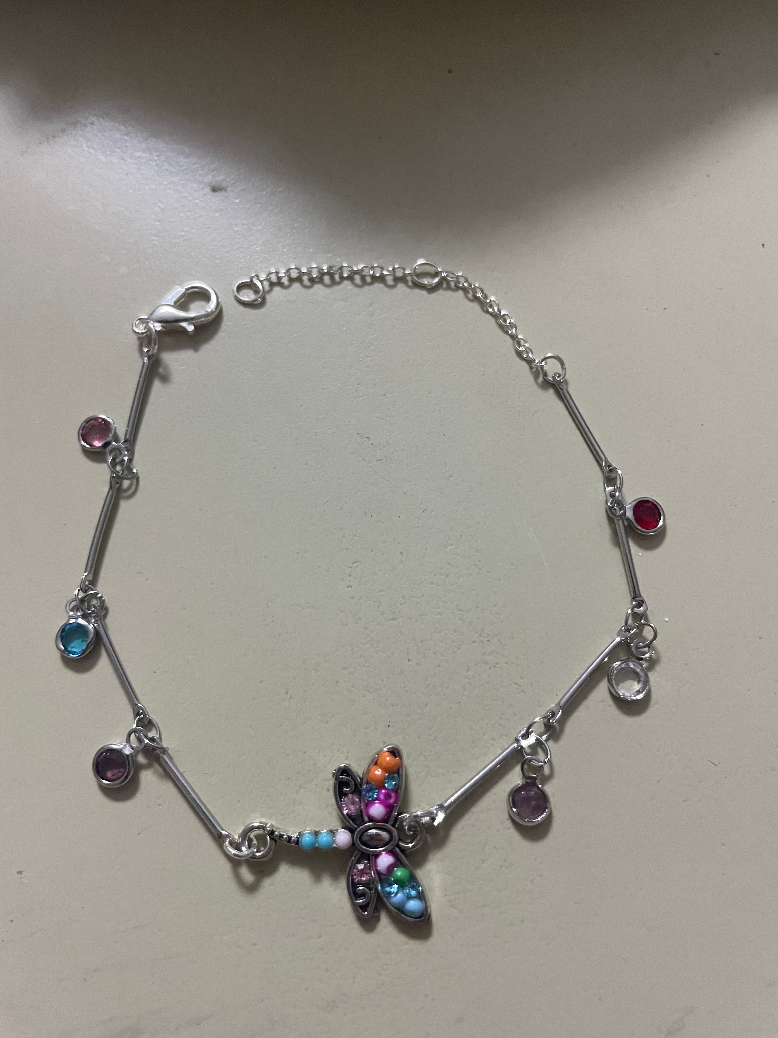 Dragonfly Rhinestone Anklet
