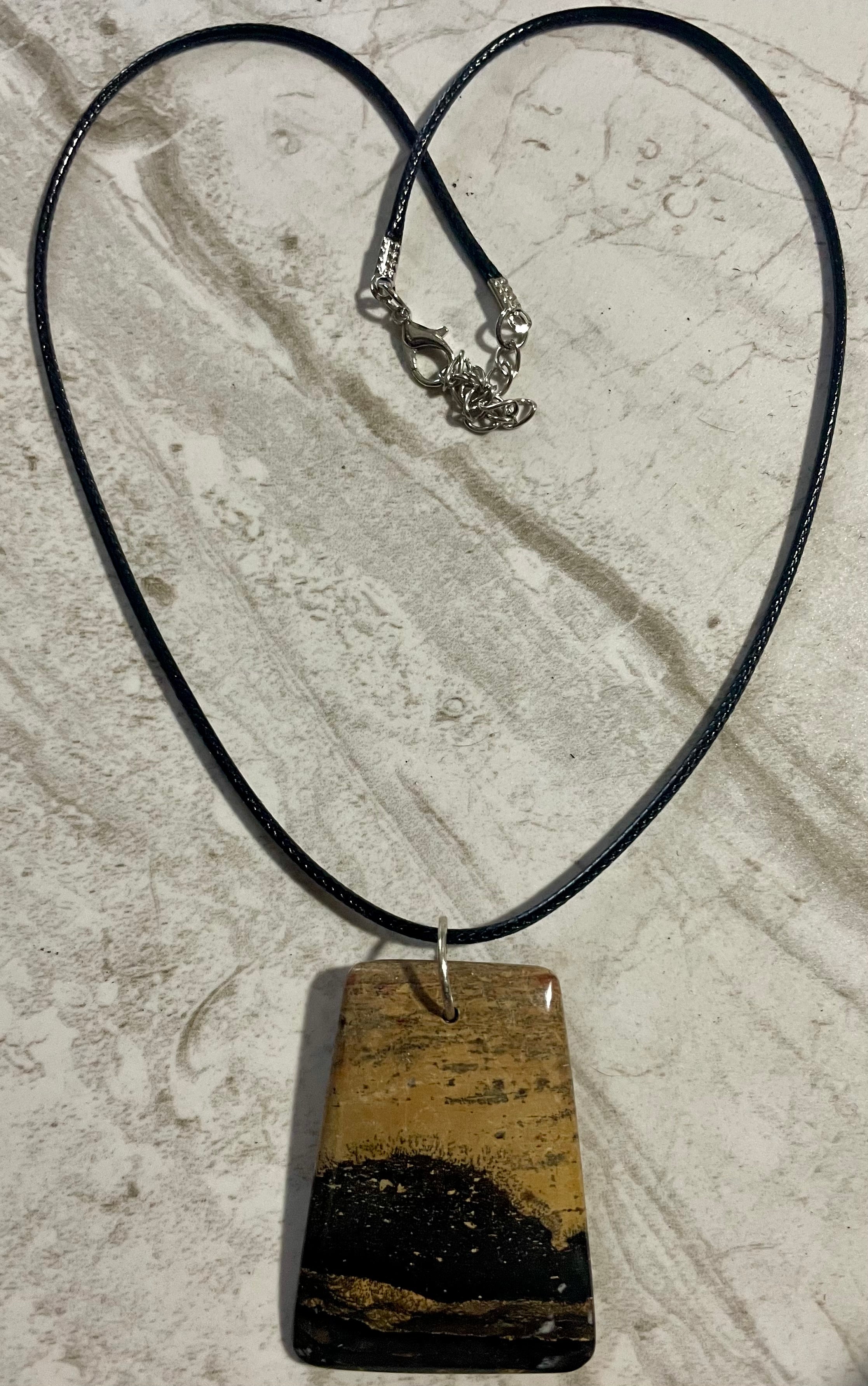Picture Jasper Pendant Necklace