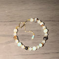 Howlite & Smoky Quartz Gold Plated Healing Adjustable Size Bracelet