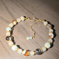 Howlite & Smoky Quartz Gold Plated Healing Adjustable Size Branklet