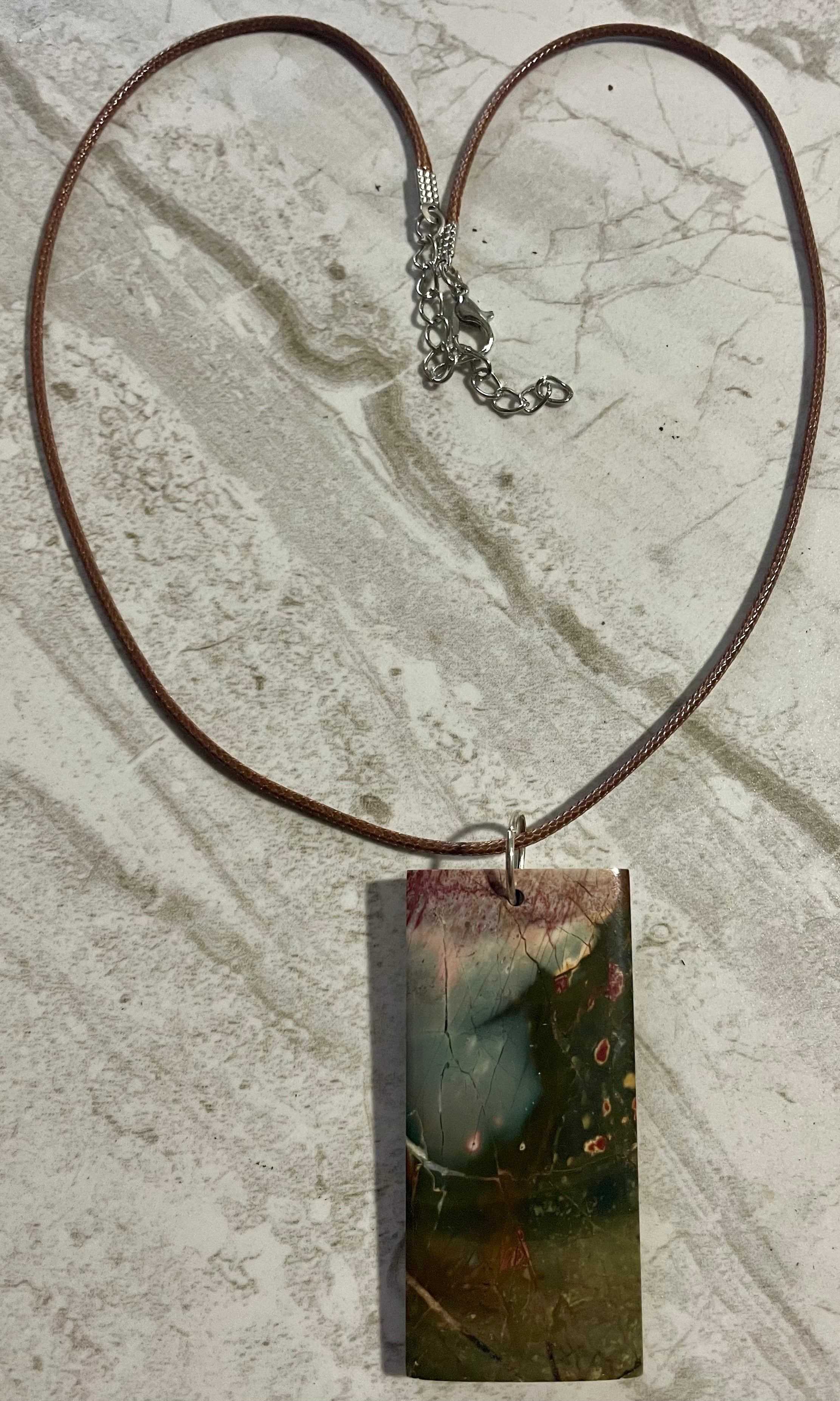 Dragon Skin Red Jasper Pendant Necklace