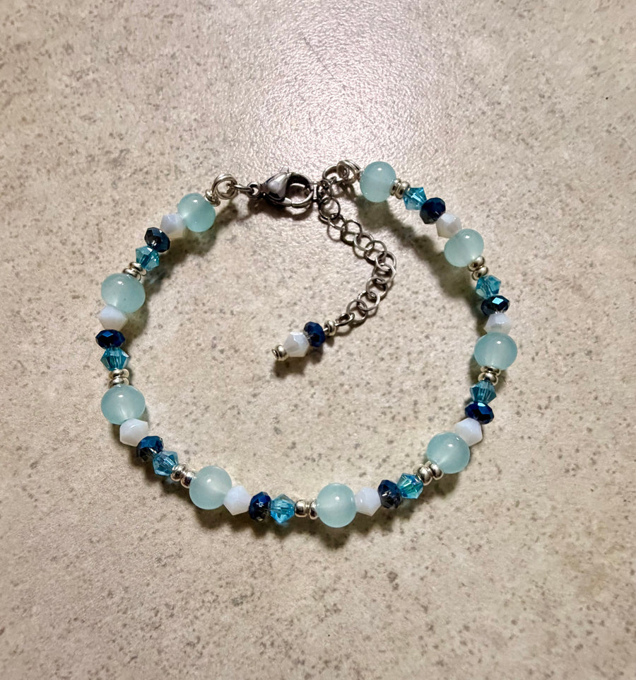 Aquamarine & Crystal Zodiac Bracelet