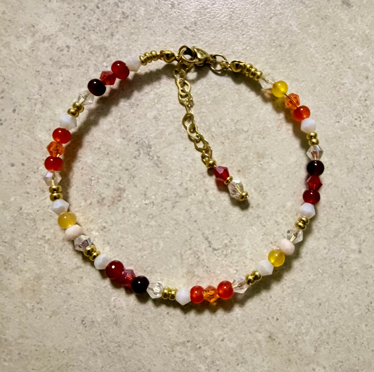Carnelian Aries Zodiac Birthstone Bracelet – Gold Plated over Stainless Steel