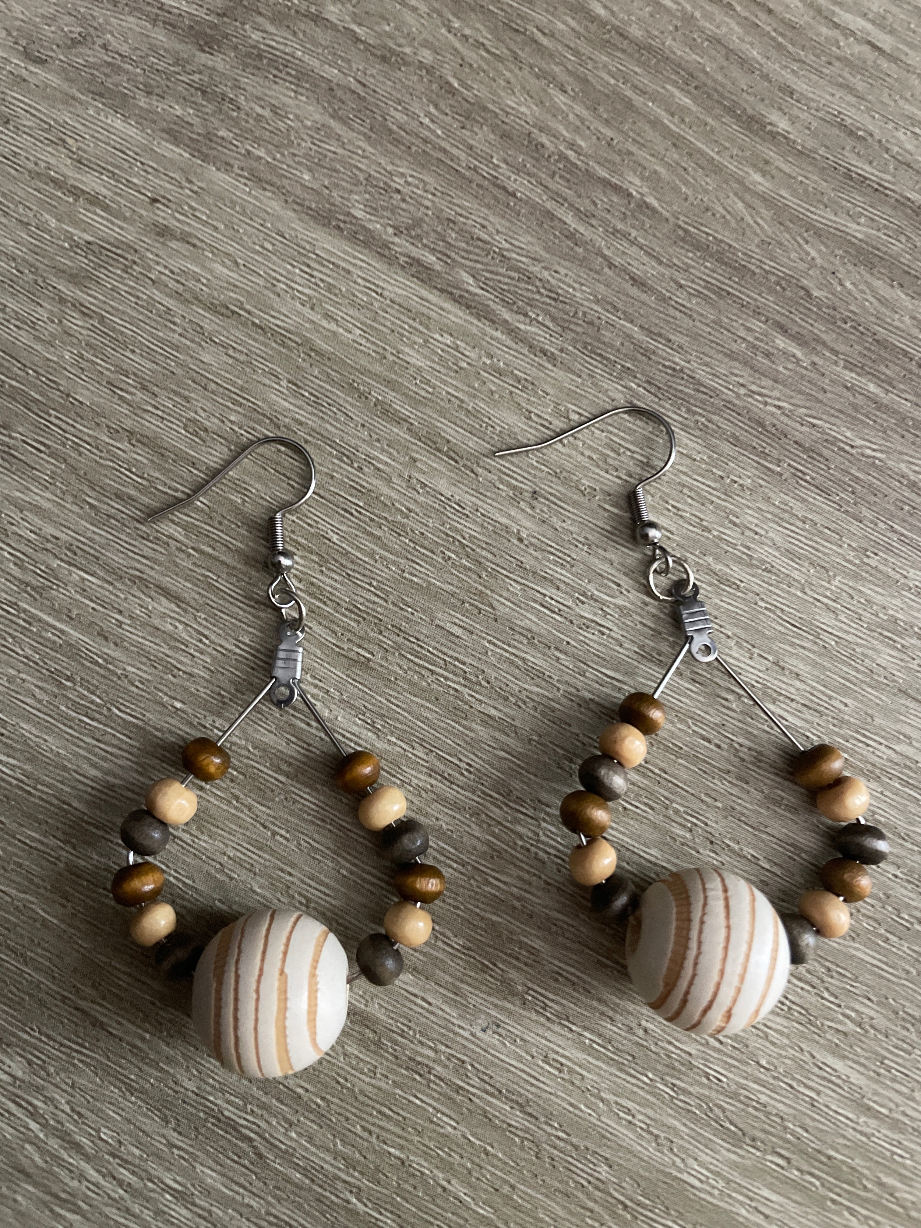 Brown Swirl Dangle Earrings