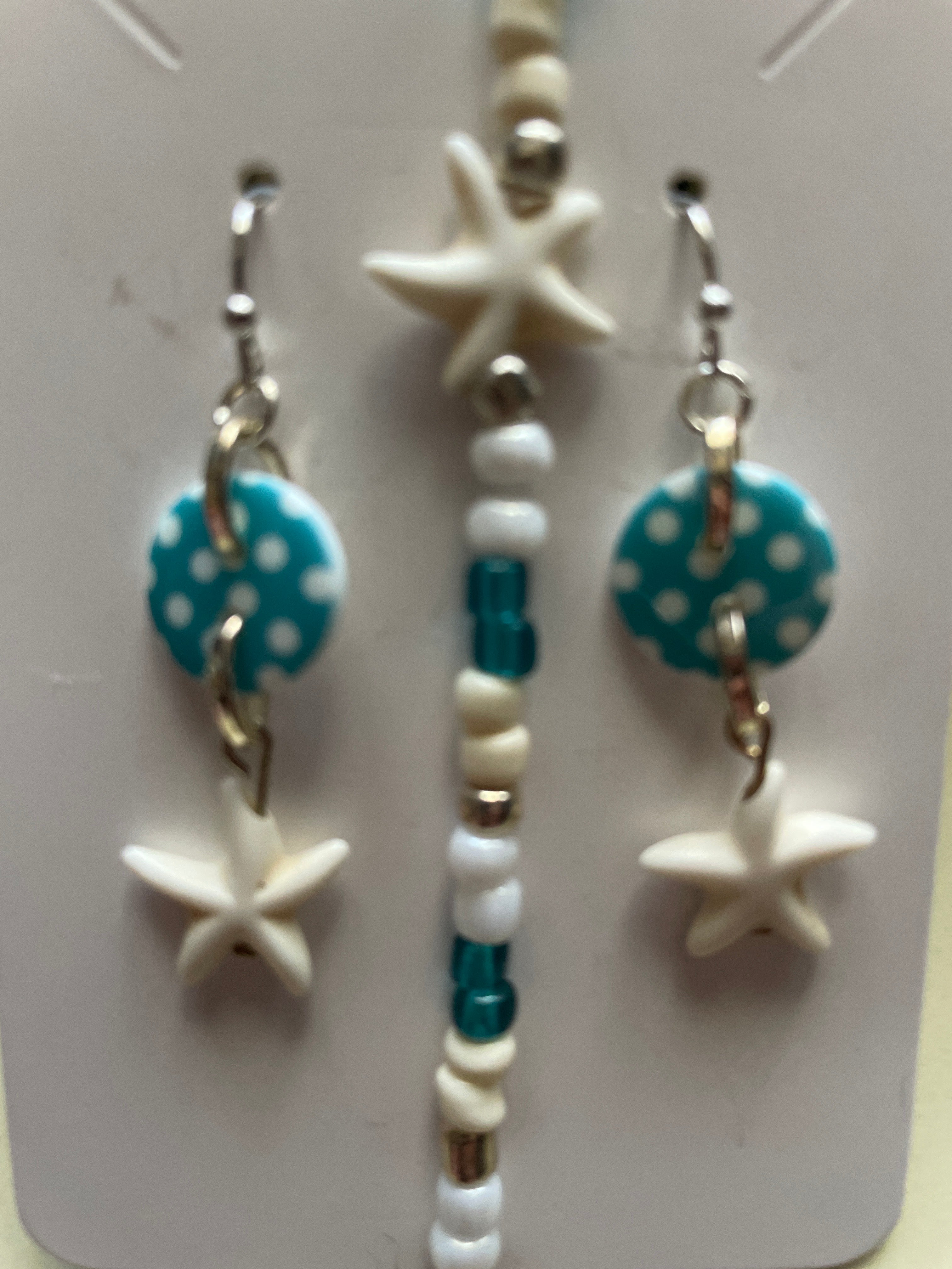 Starfish Dot Earring Dangle Set in Turquoise