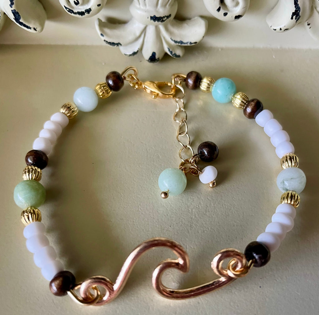 Golden Ocean Wave Gold Plated Jewelry Set