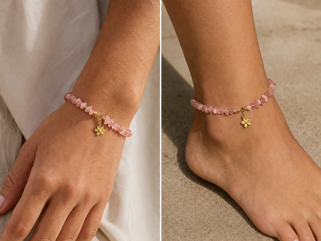 Rose Quartz Bracelet or Anklet