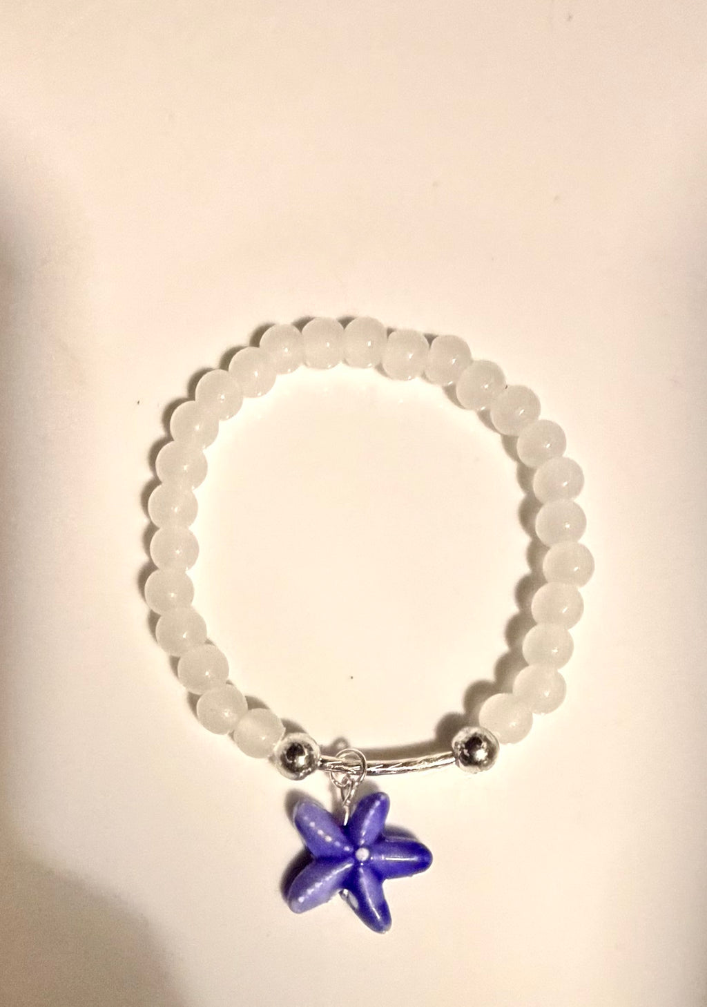 Moonstone Starfish Beaded Charm Bracelet