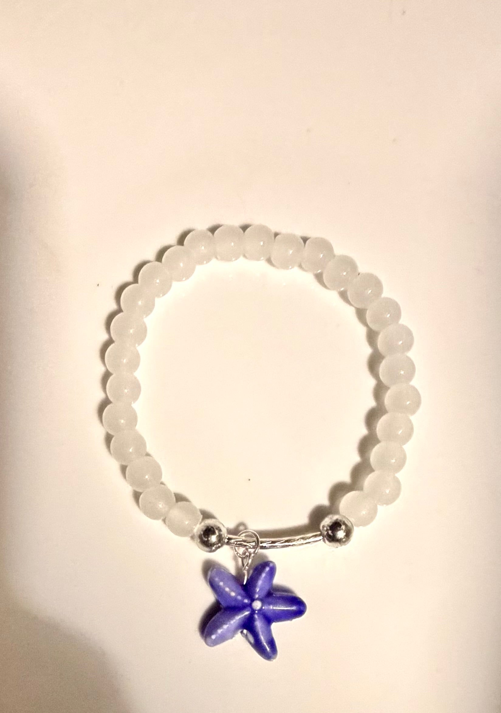 Moonstone Starfish Beaded Charm Bracelet