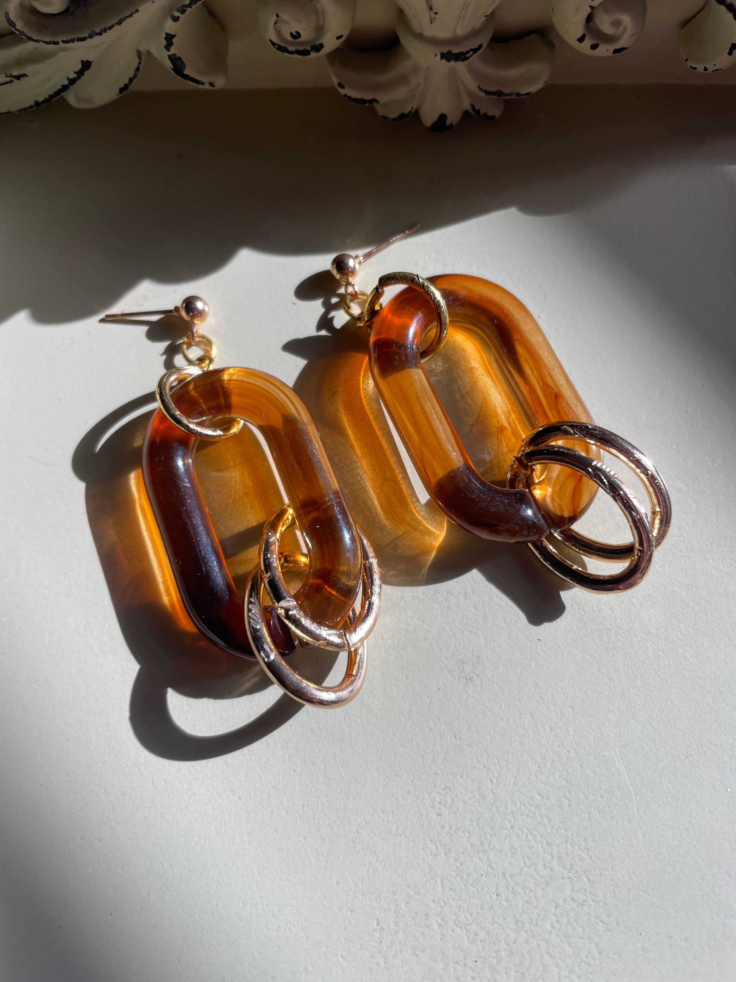 Tortoise Shell Oval Jewelry Set