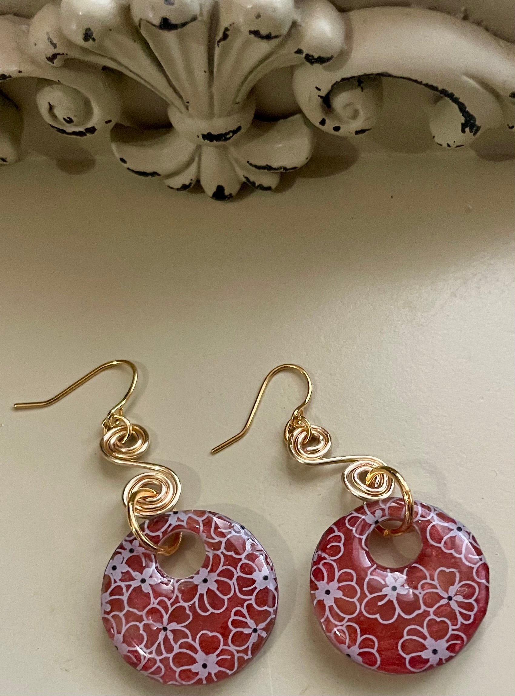 Crimson Sakura Blossom Jewelry Set