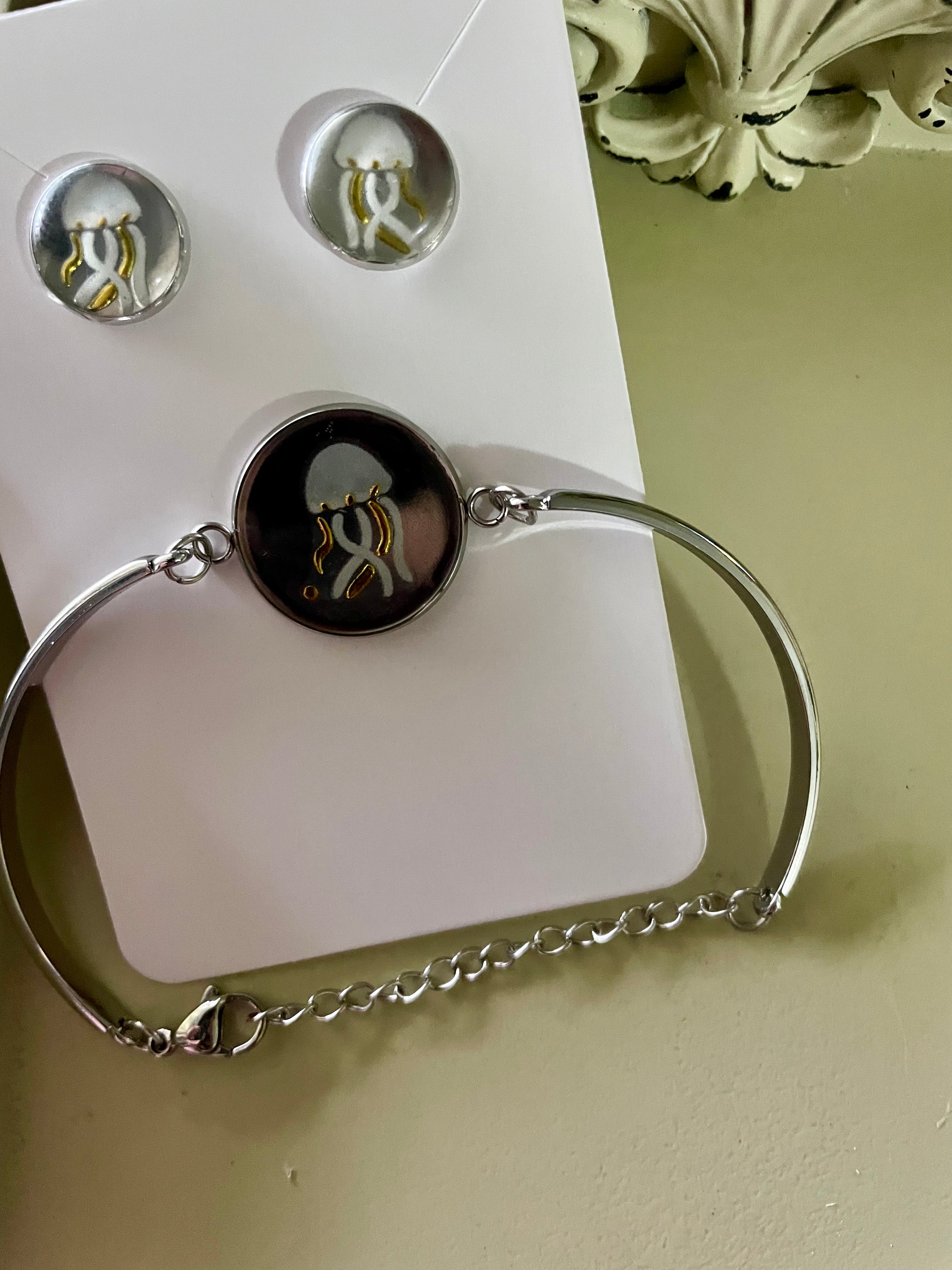 Stainless Steel Jellyfish/ Starfish/ Pineapple/ Flower Jewelry Sets