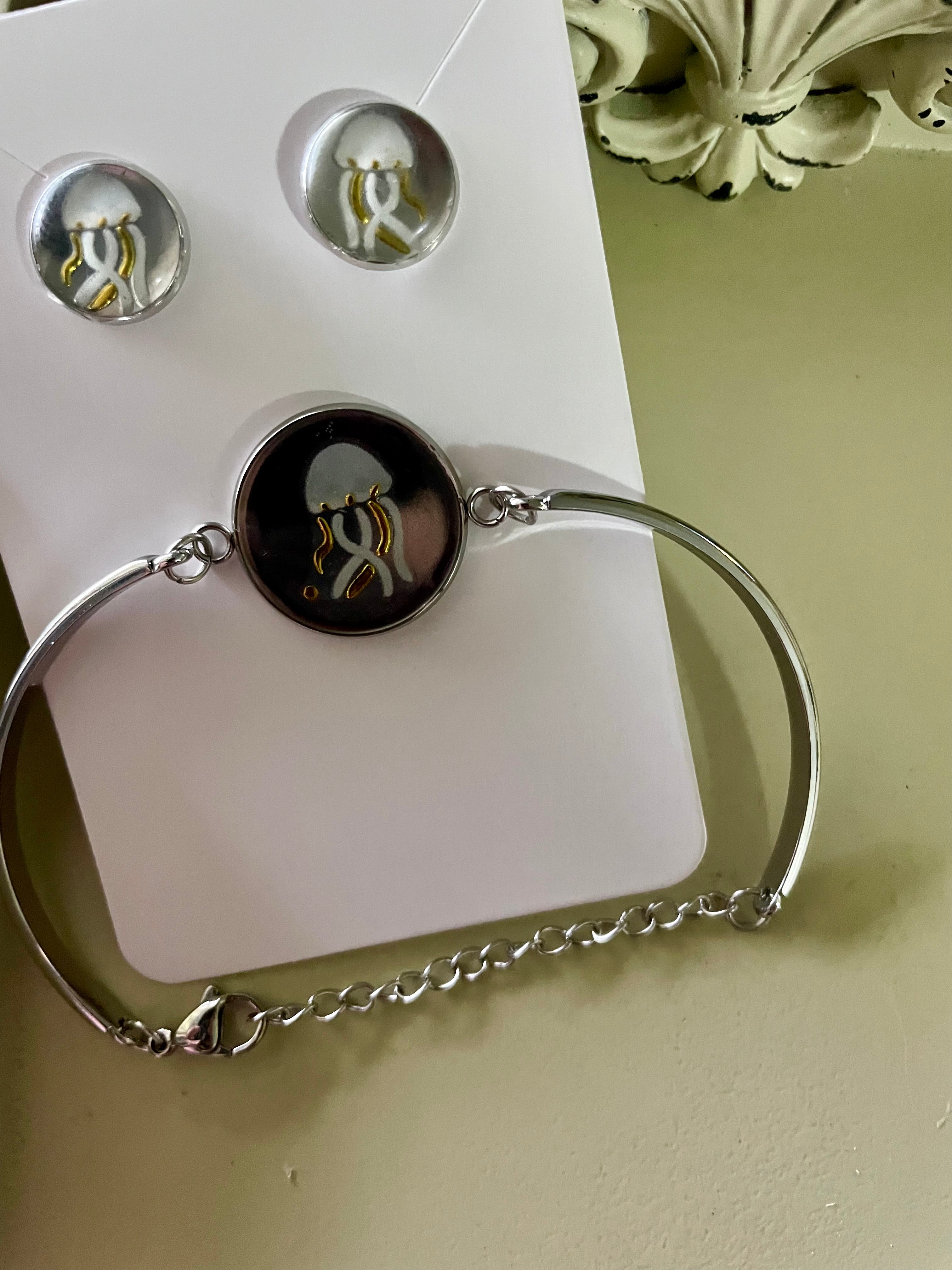 Stainless Steel Jellyfish/ Starfish/ Pineapple/ Flower Jewelry Sets