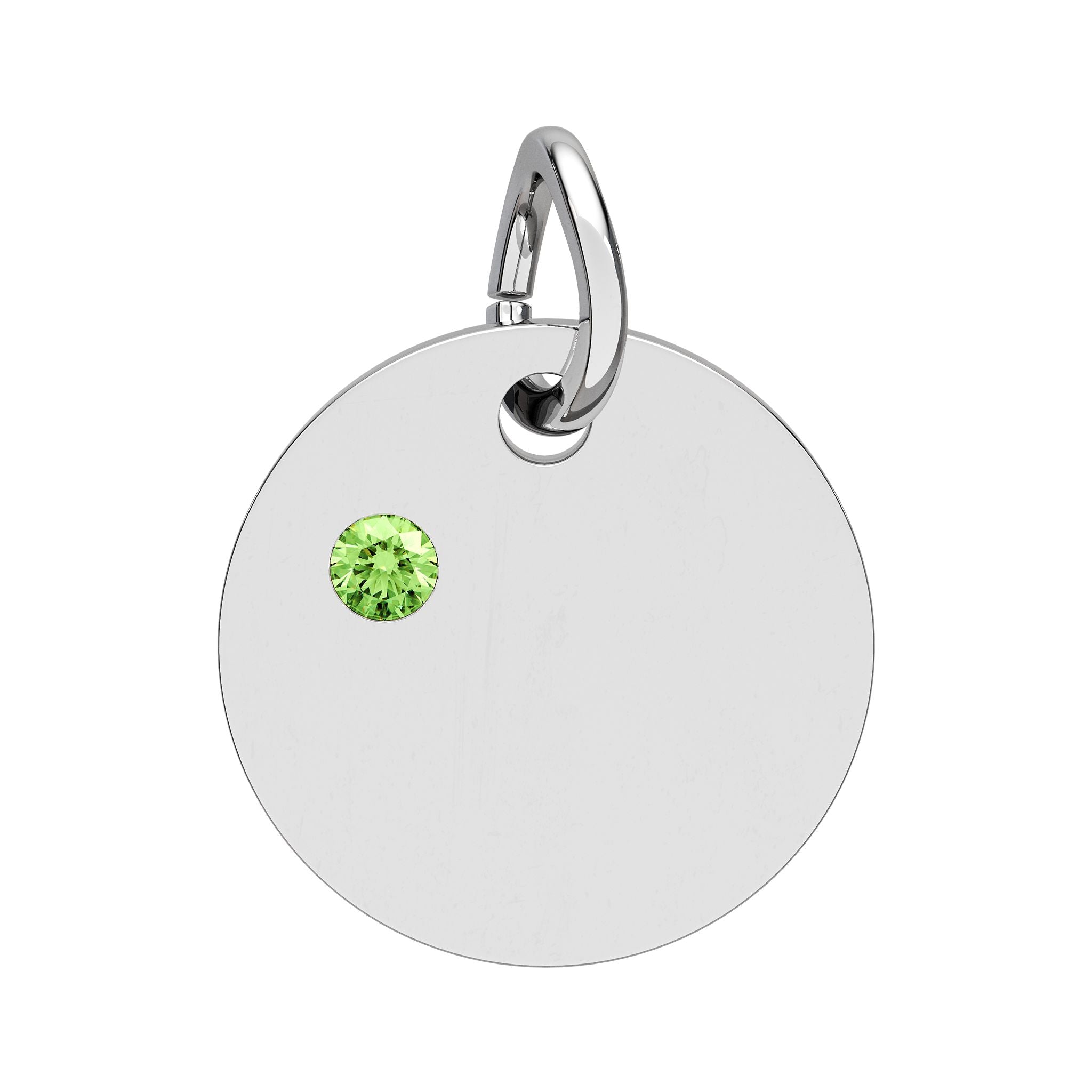 Engravable Birthstone Circle Charm — Personalized Initial & Birthstone Pendant