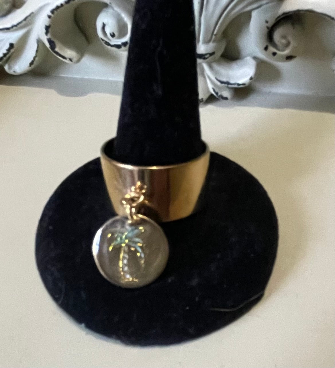 Gold Plated Palm Tree Adjustable Charm Ring- Sublime Designs By Suzie