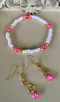Pink Evil Eye Nazar 18K Gold Plated Fine Jewelry Set- Sublime Designs by Suzie