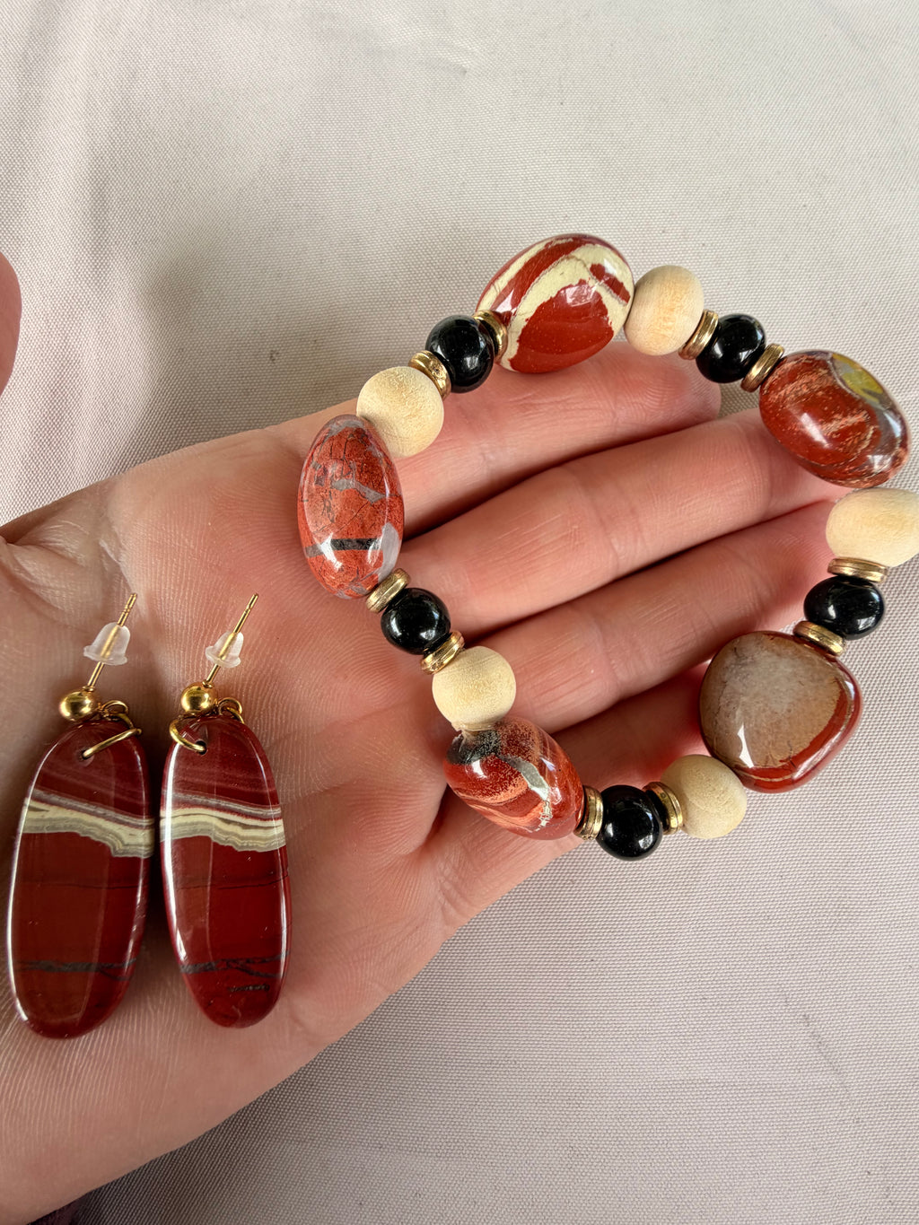 Autumn Embers Jasper Jewelry Set