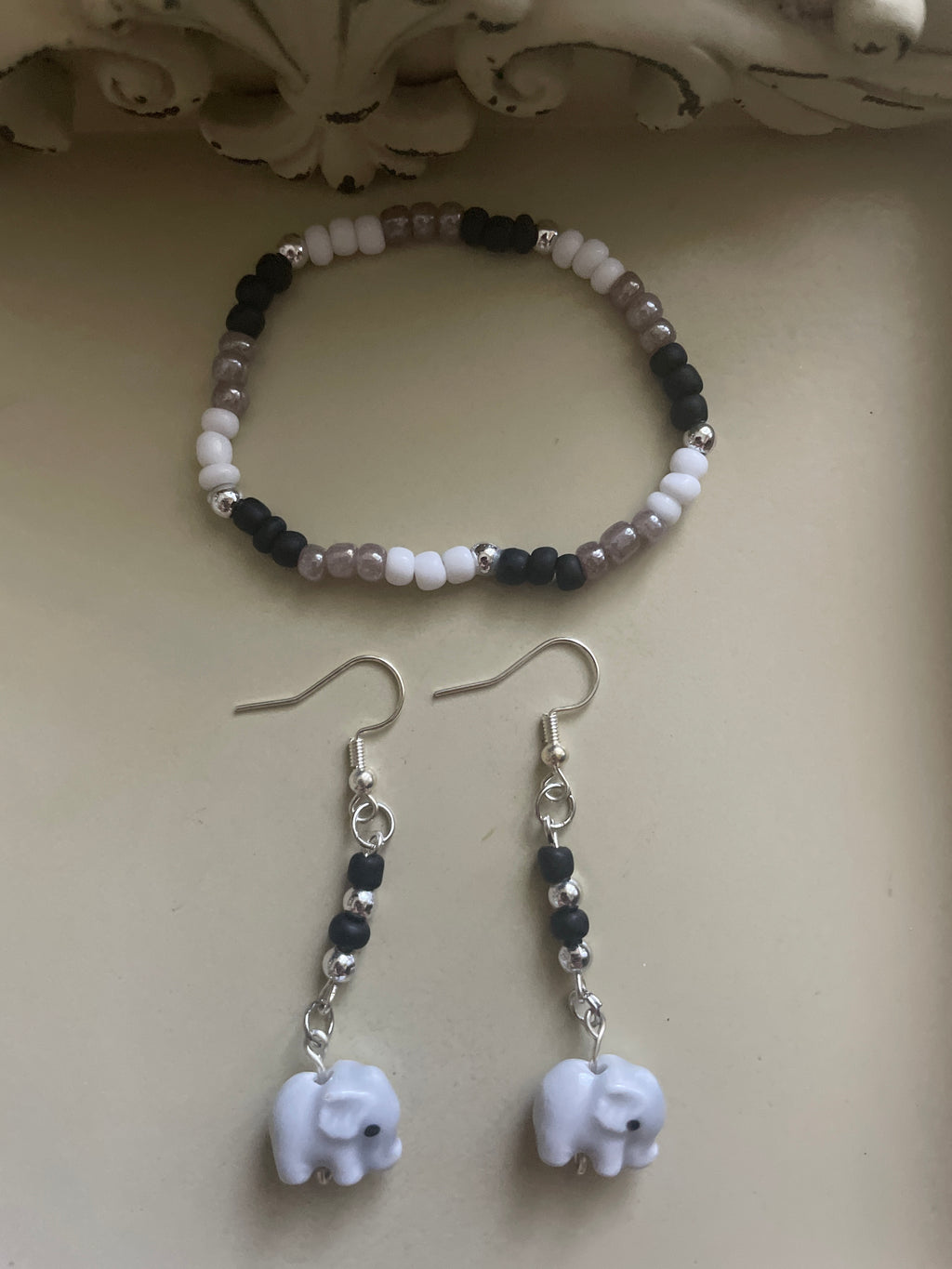 Elephant Glass Dangle Set