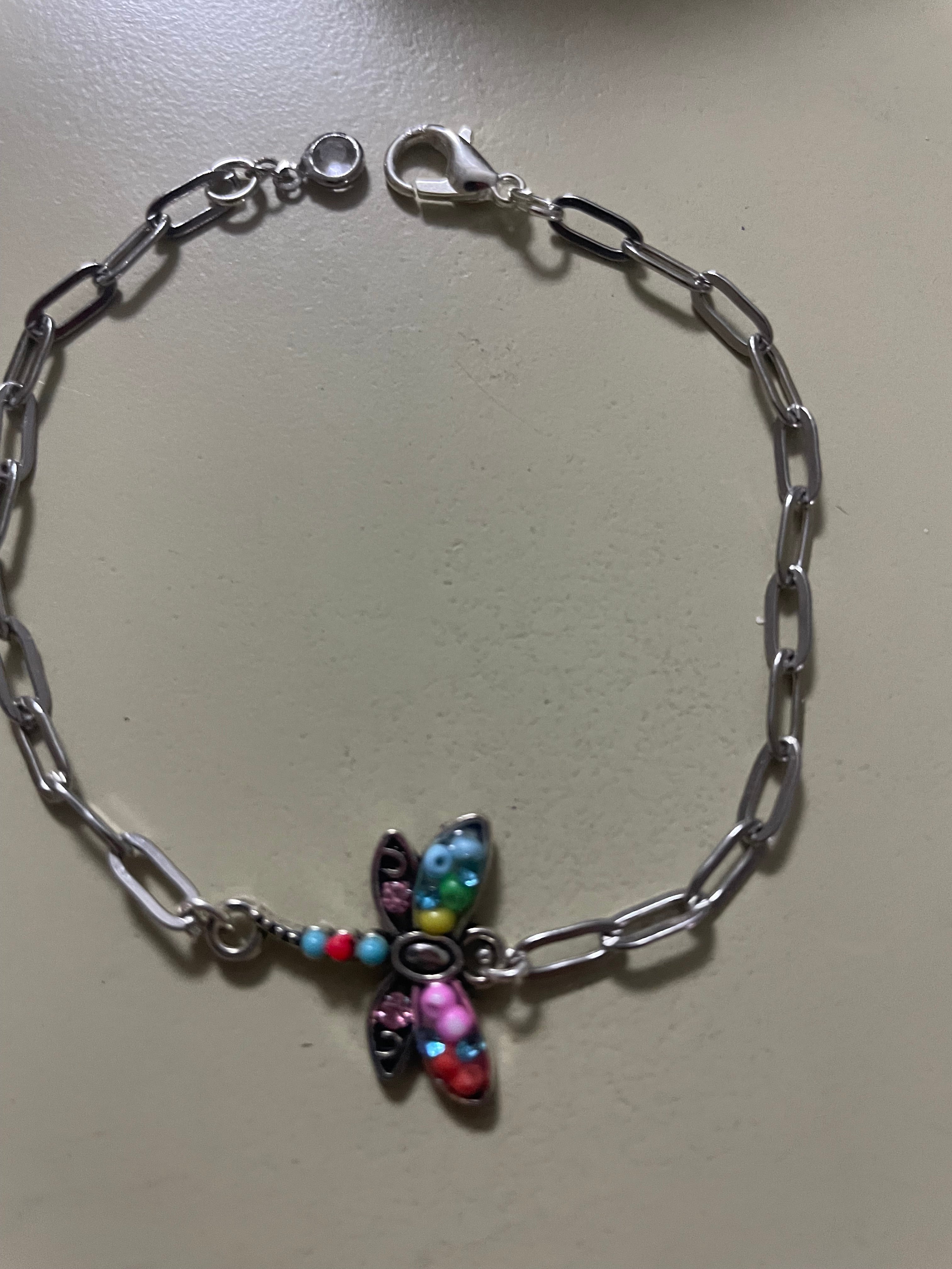 Dragonfly Paperclip Anklet