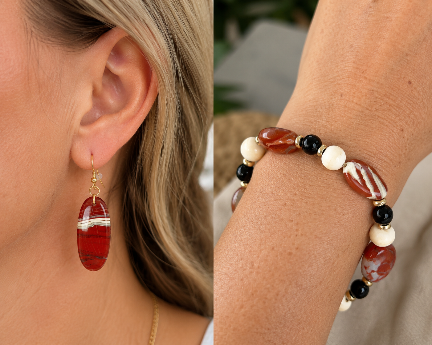 Autumn Embers Jasper Jewelry Set