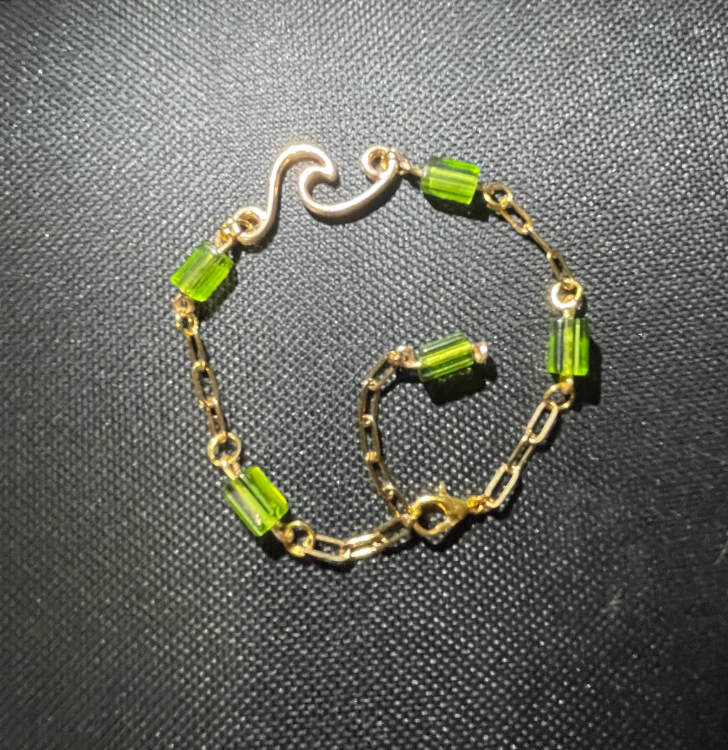(Copy) Lime Zest Gold Plated Paperclip Wave Bracelet or Anklet- Sublime Designs By Suzie