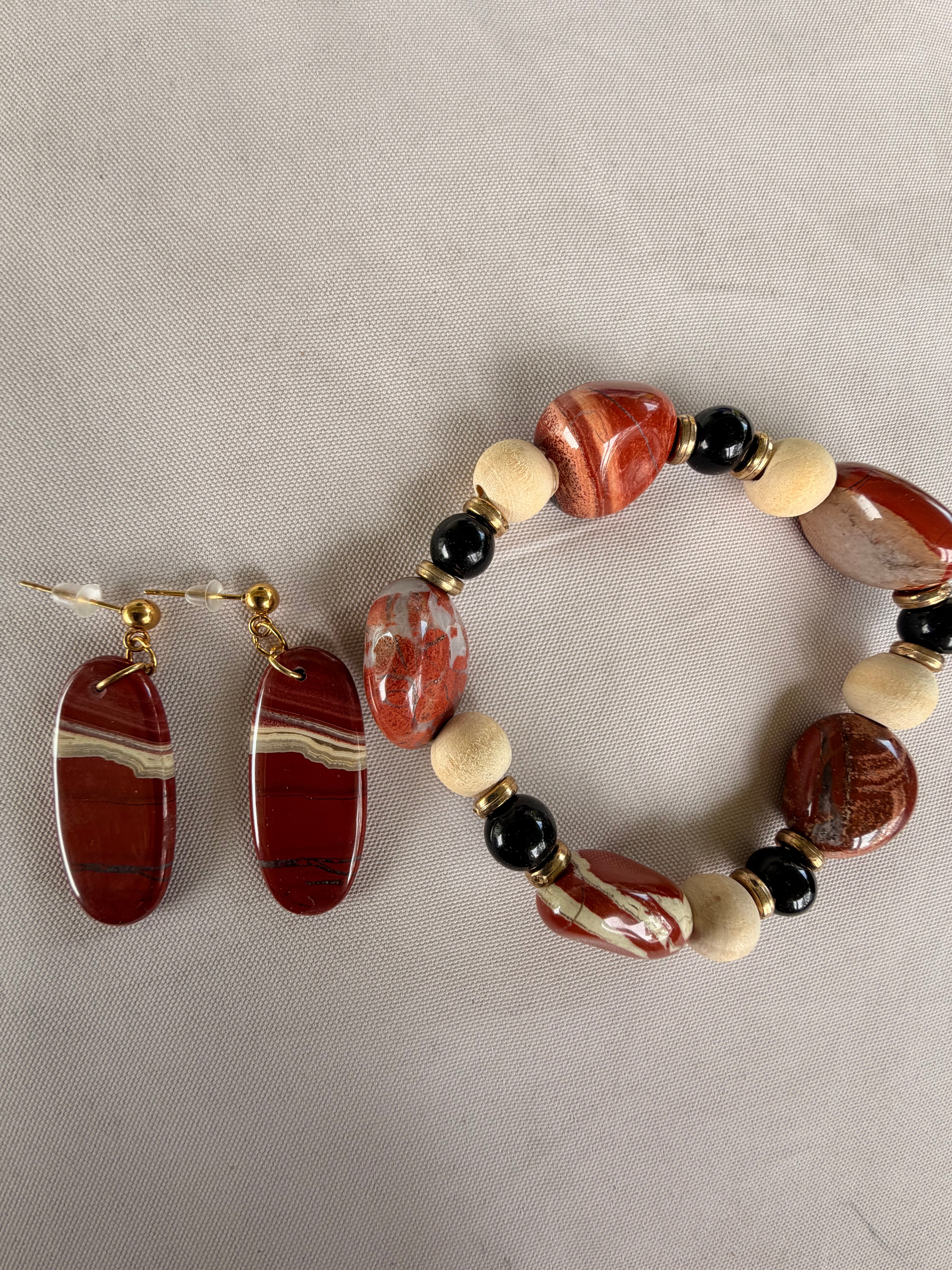 Autumn Embers Jasper Jewelry Set