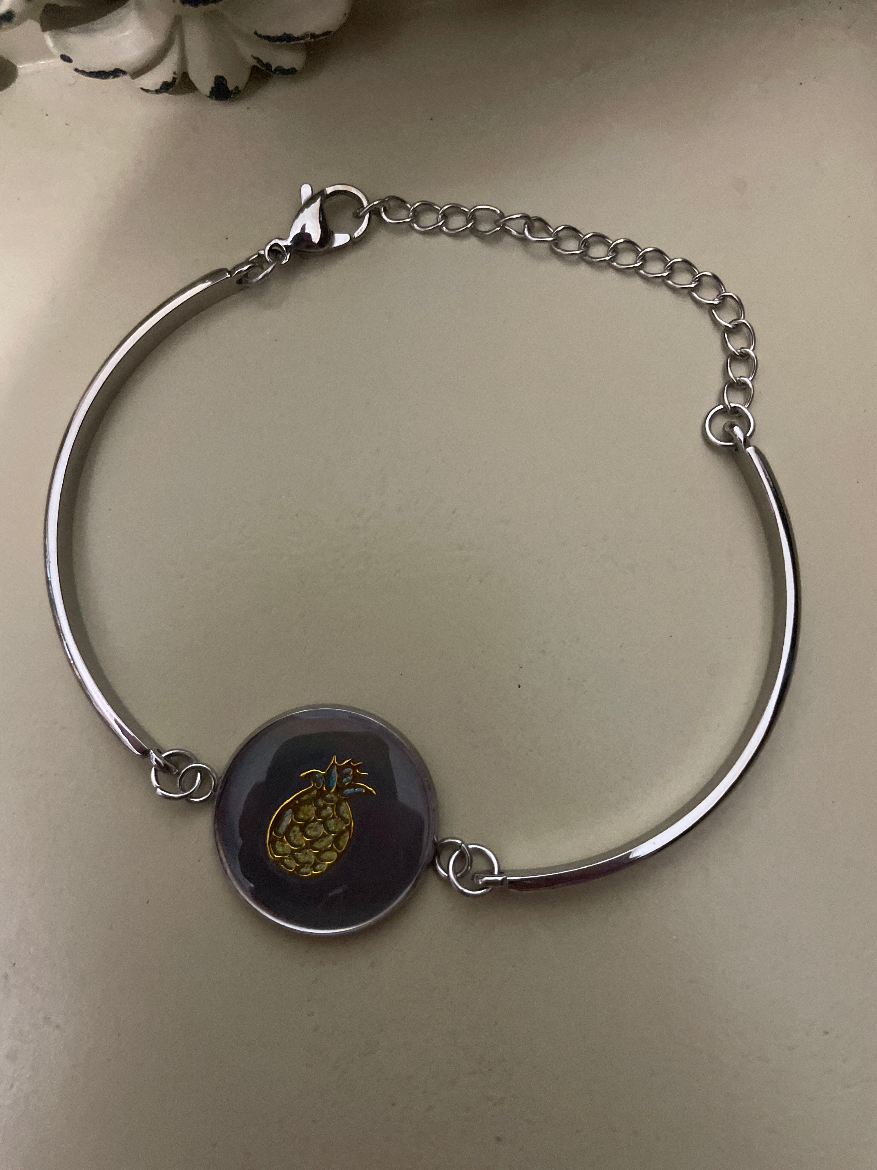 Pineapple Stainless Bangle Bracelet