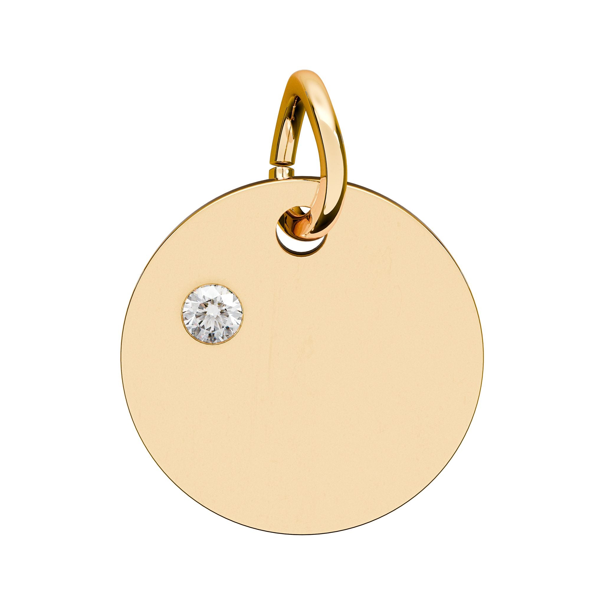 Engravable Birthstone Circle Charm — Personalized Initial & Birthstone Pendant