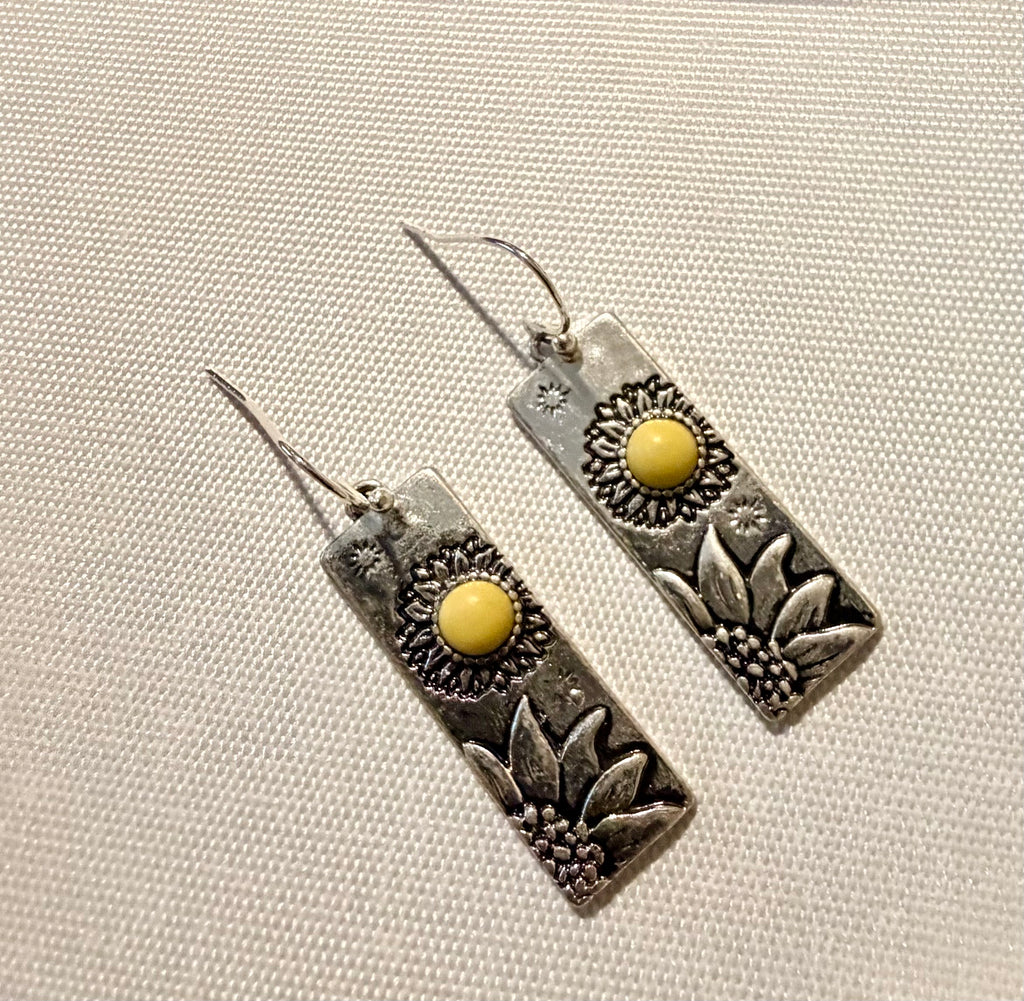 Sunflower Silver Gem  Jewelry Set