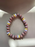 Wooden Bracelet with Yellow Beads
