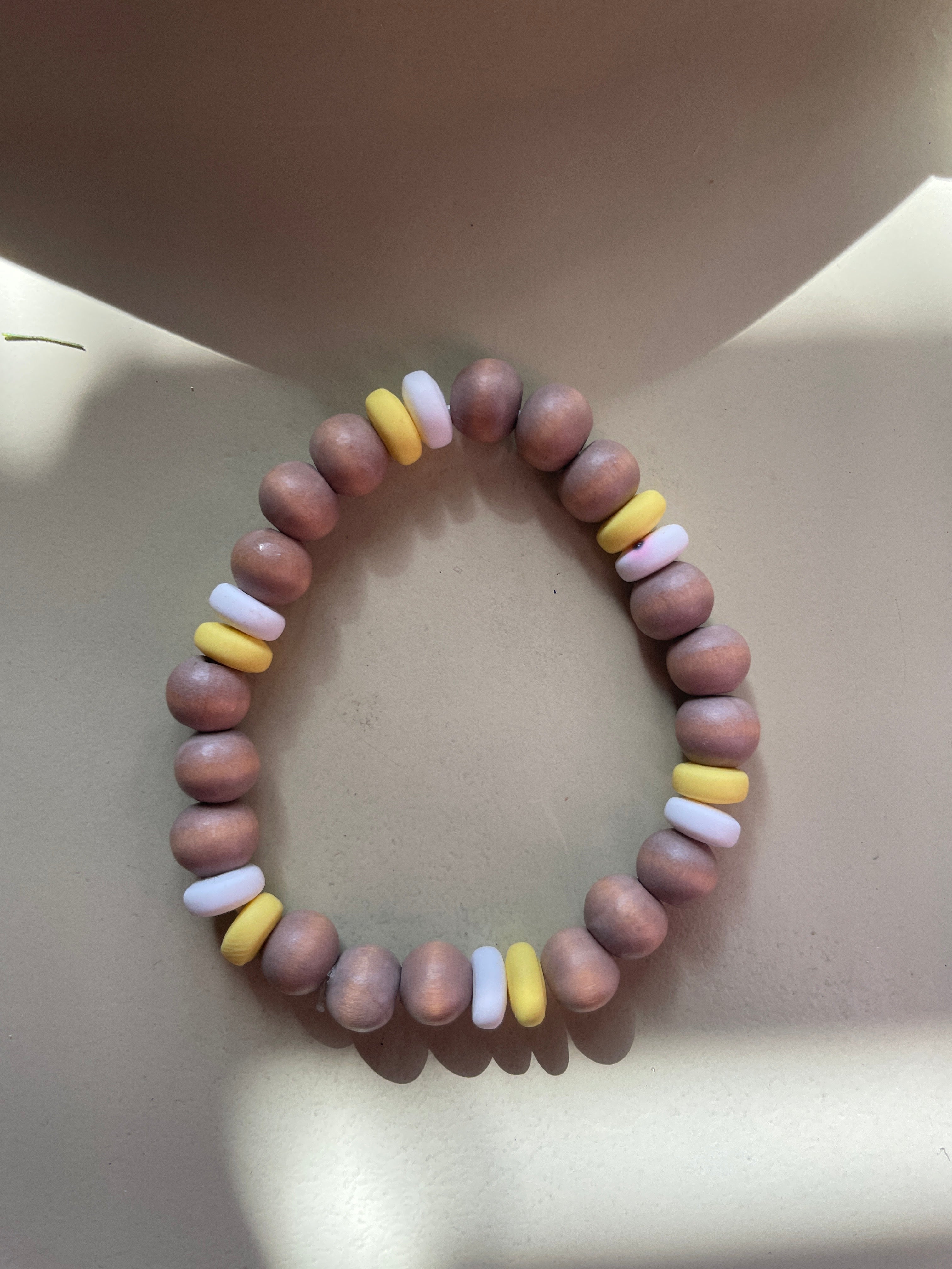 Yellow Butterflies with Gold tone and wood Beads