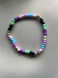 Pastel and Black Bracelets with glass beads