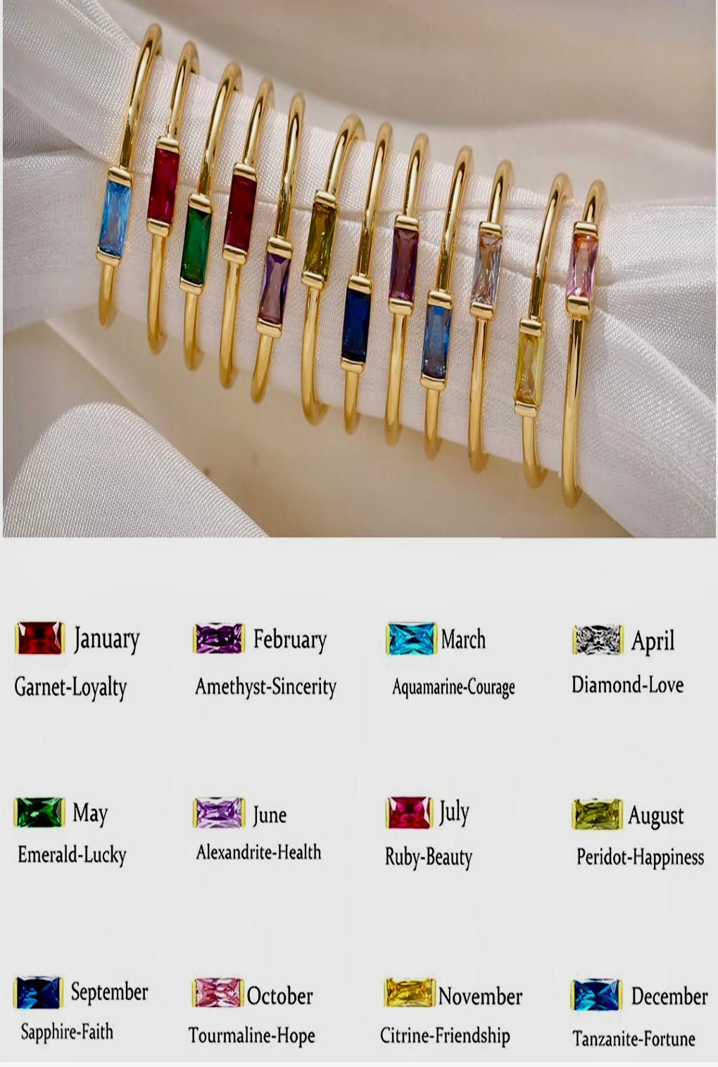 14K Gold Plated Birthstone Rings for Mom Sister Friends Granddaughter Grandmother Daughter