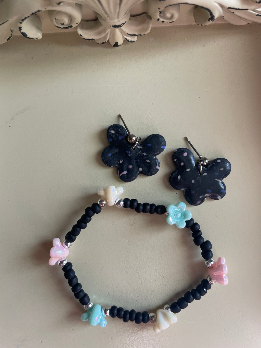 Pastel Dot Coup Flower Jewelry Set